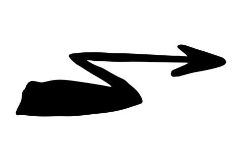 Hand painted zigzag arrow drawn with ink brush Stock Illustration