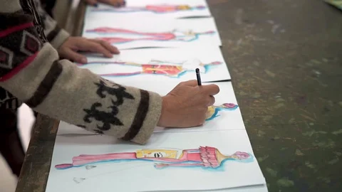 Hand Painting Close Up 動画素材 127614588