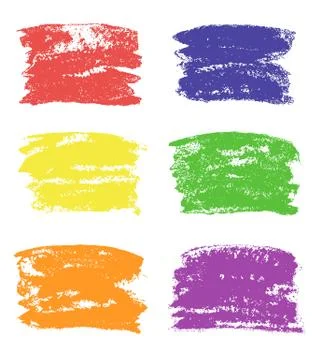 Hand painting design element set. Grunge vector colorful texture, frame Stock Illustration
