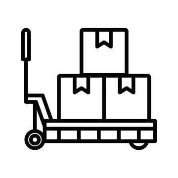 Hand pallet jack icon linear logo mark in black and white イラスト素材