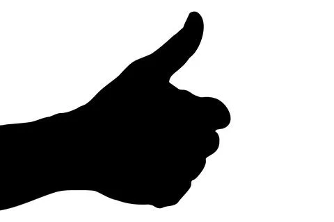 Hand palm gesture stencil - pointing up finger. Signs and symbols. Stock Illustration