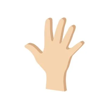 Hand palm symbol. Flat Isometric Icon or Logo. 3D Style Pictogram for Web Des Stockillustratie