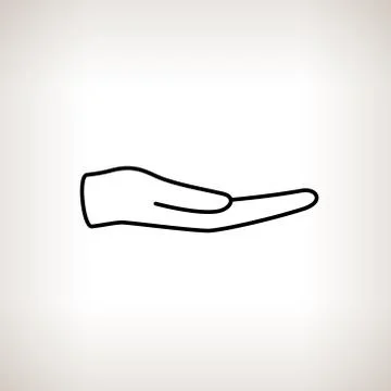 Hand Palm Upwards,  Thin Line Icon 스톡 일러스트