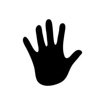 Hand palm vector black icon. Open hand flat vector illustration. Palm Isolate Stock Illustration