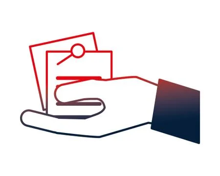 Hand with paper documents 스톡 일러스트