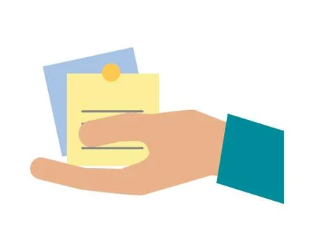 Hand with paper documents 스톡 일러스트
