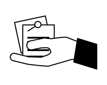 Hand with paper documents 스톡 일러스트