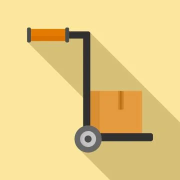 Hand parcel cart icon, flat style Stockillustratie