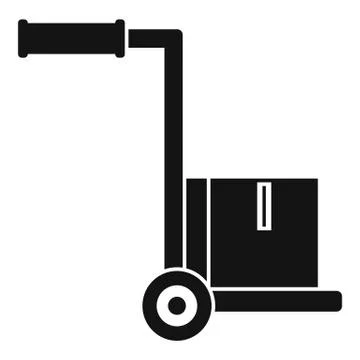 Hand parcel cart icon, simple style Stock Illustration