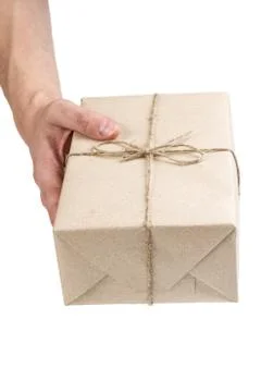 Hand with a parcel Stock Photos