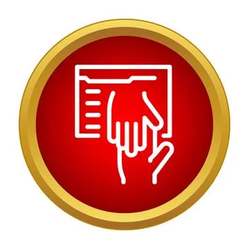 Hand passing document to another hand icon Stock Illustration