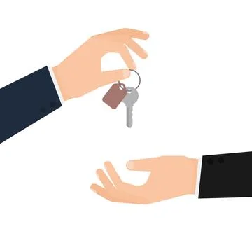 Hand Passing House Key Vector Stock Illustration