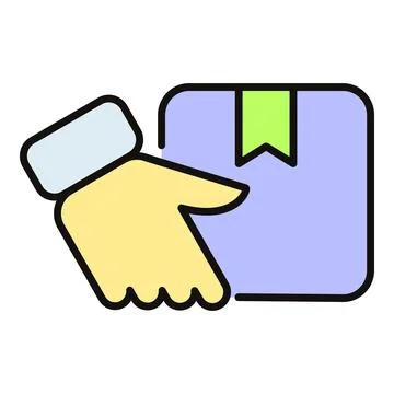 Hand passing package delivering goods shipping service 스톡 일러스트