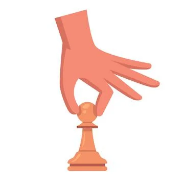 Hand with a pawn. make a move on the chessboard. Stock Illustration