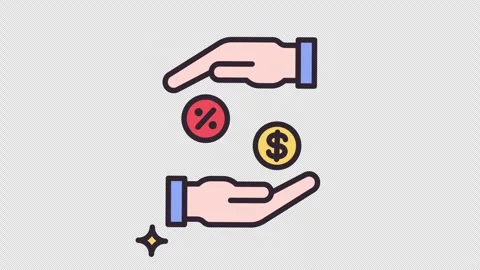Hand Payment Sales Animated Icon. Alpha Channel 4K Resolution Stock Footage 289705997