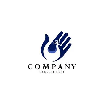 Hand peacock logo design vector Illustrazione stock