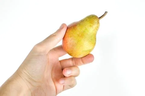 Hand pear isolated Stock Photos