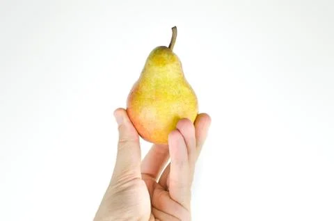 Hand pear isolated Stock Photos