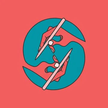 Hand with pen with copy space. Illustrazione stock