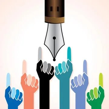 Hand with pen Stock Illustration