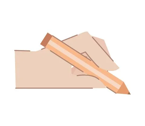 Hand with pen Stock Illustration