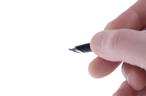Hand with pen Stock Photos