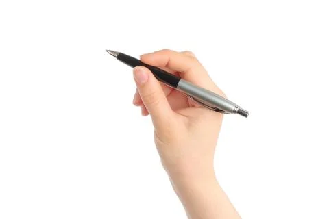 Hand with pen Stock Photos