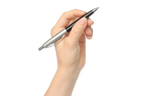 Hand with pen Stock Photos