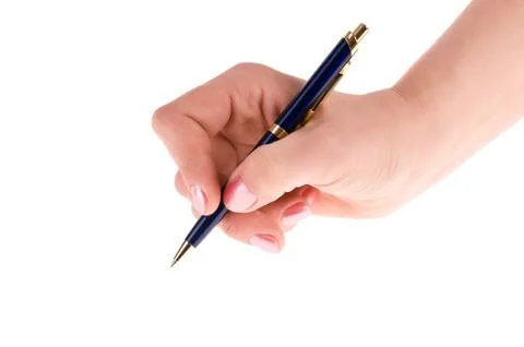 Hand with pen Stock Photos