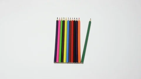 Hand pencil corrected by applying it against the other pencils Stock Footage 71838581