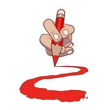 Hand with pencil Stock-Illustration