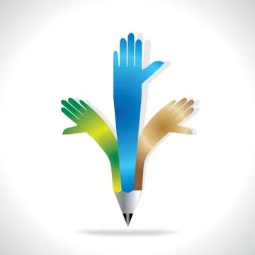 Hand with pencil Stock Illustration