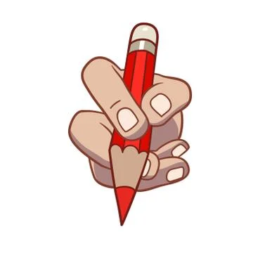 Hand with pencil isolated Stock-Illustration
