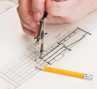 Hand with a pencil Foto stock