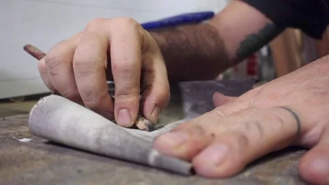 Hand Pencil Sharpener Stock Footage 84259593