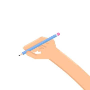 Hand with pencil vector illustration. Write concept. Stock Illustration