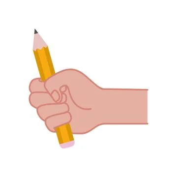 Hand with pencil write isolated icon Stock Illustration