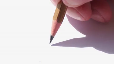 Hand with pencil writes down Video stock 49342447