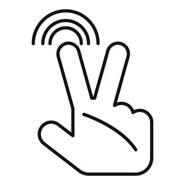 Hand performing multi touch gesture on touchscreen device Illustrazione stock