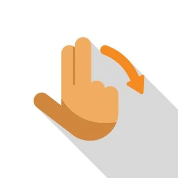 Hand performing multi touch rotate gesture on touchscreen Illustrazione stock