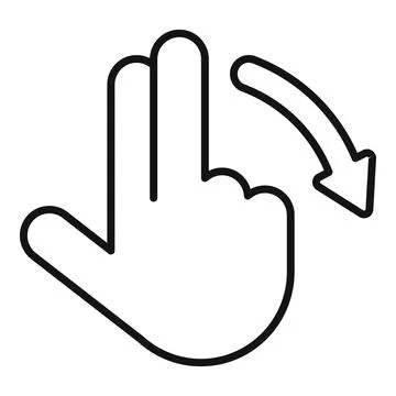 Hand performing multi touch scroll down gesture on touchscreen Illustrazione stock