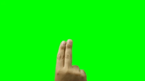 Hand performing touchscreen gestures against green screen Stock Footage 76477167