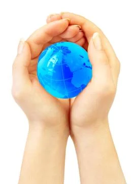 Hand of the person holds globe Stock Illustration