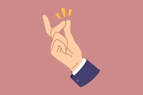Hand of person making gesture of snapping fingers to demonstrate simplicity of Stock Illustration