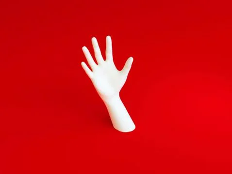 Hand of the person seeks help. Hand calling for help. Asking for help concept Illustrazione stock