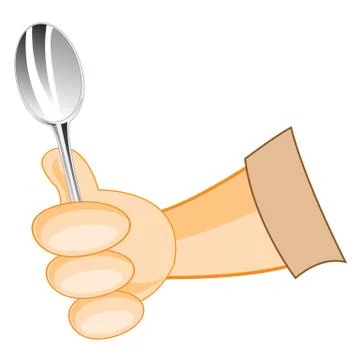 Hand of the person with spoon Stock Illustration