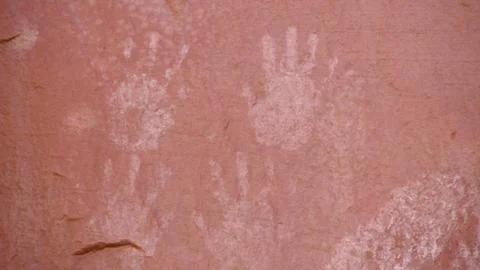 Hand Petroglyph Stock Photos