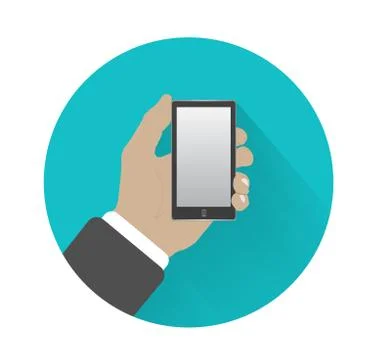 Hand with phone Stock Illustration