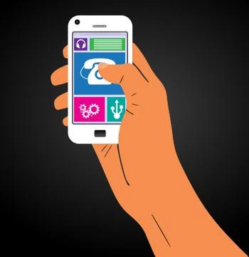 The hand with the phone Stock Illustration