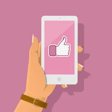 Hand with phone Stock Illustration